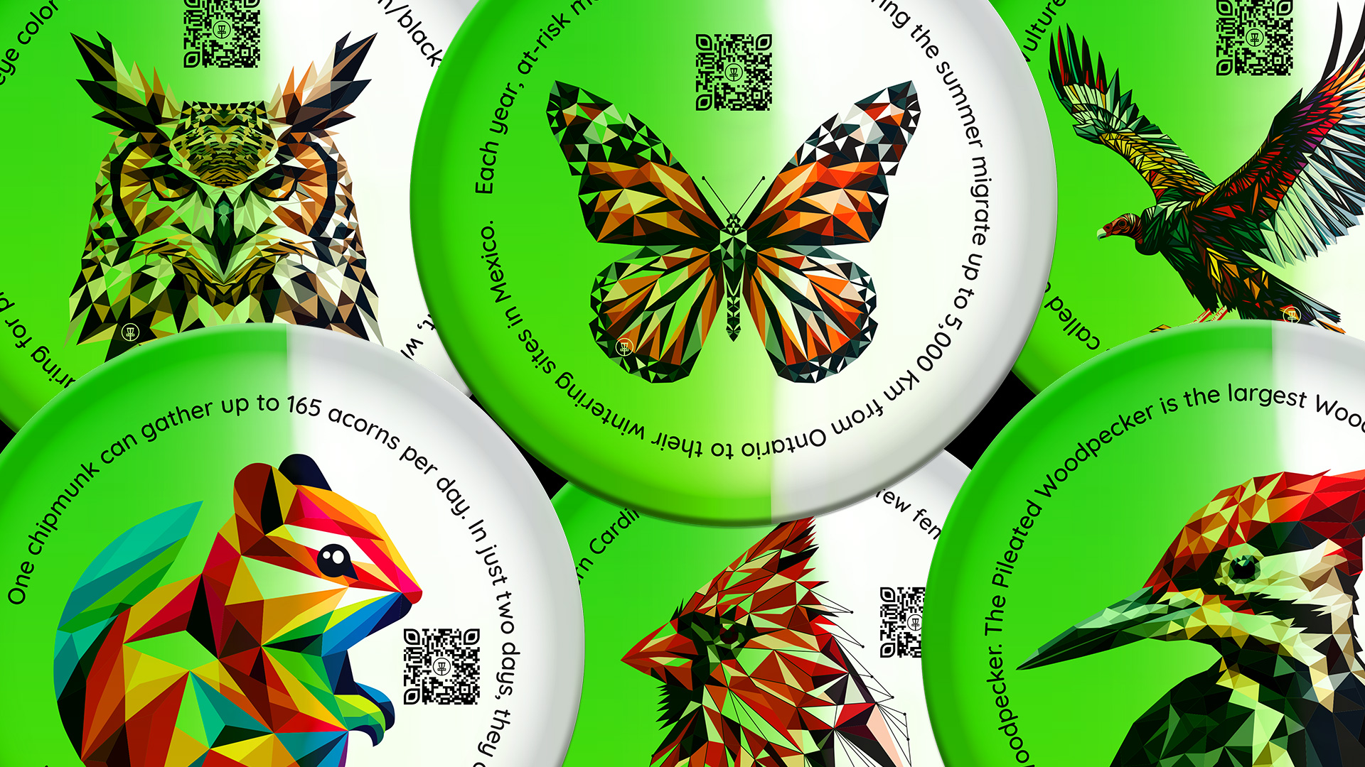 Chainlink Conservation Series Wildlife Polygram glow-in-the-dark fundraiser discs — PDGA approved, UV-printed, supporting Ontario conservation areas