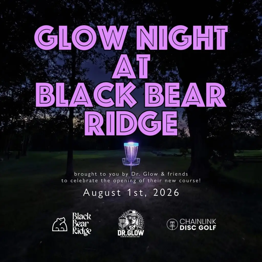 Glow in the dark disc golf round at the Forest and Fairways Disc Golf Course at Black Bear Ridge - Belleville, Ontario