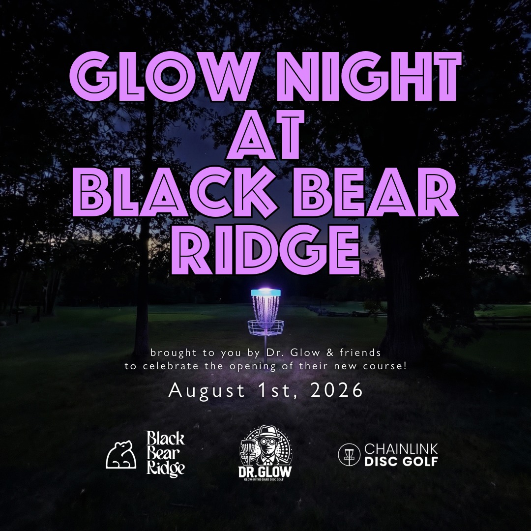 Glow in the dark disc golf round at the Forest and Fairways Disc Golf Course at Black Bear Ridge - Belleville, Ontario